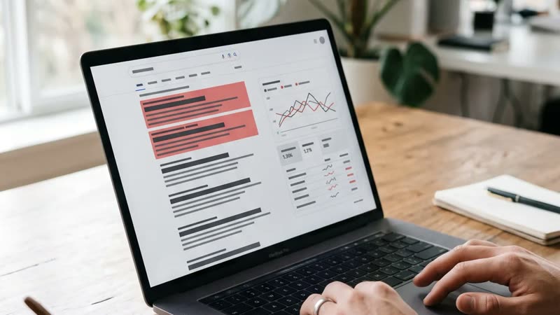 Google Ads: Kampagnen-Report auf dem Laptop